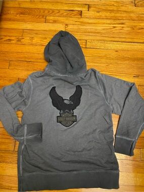 Harley-Davidson Dark Gray Zip Hoodie w/Cheat Patch Men’s Large
